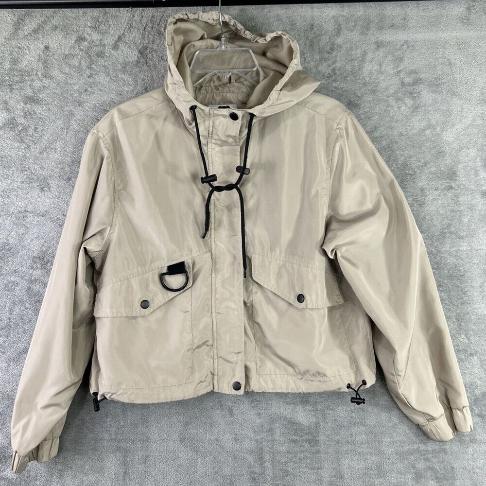 Light Beige Utility Hooded Jacket - Women